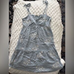 Chic Light Blue Floral Dress